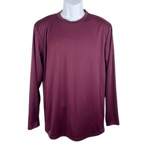 BAW Athletic Shirt Men Medium Maroon Long Sleeve Xtreme-Tek Pullover Dri-Fit Tee